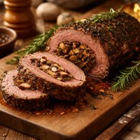 Mushroom Stuffed Beef Tenderloin