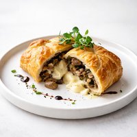 Mushroom Stuffed Brie En Croute