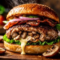 Mushroom Stuffed Grilled Pork Burgers