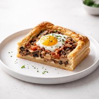 Mushroom Tomato Bacon and Egg Pie