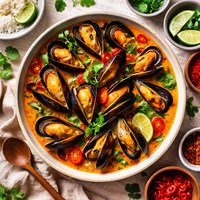 Mussels in Spicy Coconut Broth