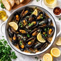 Mussels in White Wine and Garlic
