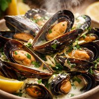 Mussels W White Wine and Creme Fraiche