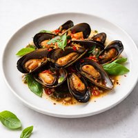 Mussels with Chili Garlic and Basil