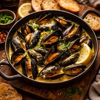 Mussels with Curry Cream Sauce