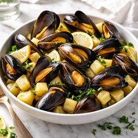 Mussels with Potato and Garlic