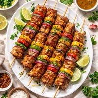 Mustard Glazed Pork Skewers