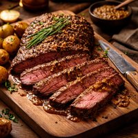 Mustard Peppercorn Flank Steak
