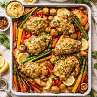 Mustard Sauced Chicken and Vegetables