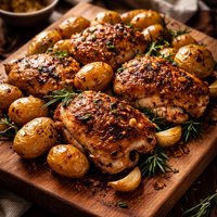 My Famous Rosemary Garlic Chicken and Potatoes