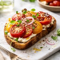 My Favorite Open Faced Tomato Sandwich