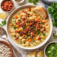 Navy Beans and Bacon Chowder