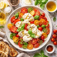 Neutral a B Method Mozzarella with Tomatoes