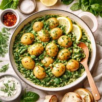 New Potatoes in Spinach Sauce