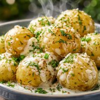 New Potatoes with Fresh Horseradish Sauce Vegan