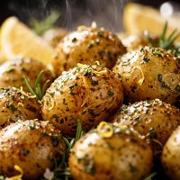 New Potatoes with Herbes De Provence Lemon and Coarse Salt