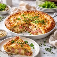 New Zealand Style Potato Ham Pie