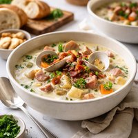 Newest New England Ham Clam Chowder for the Family