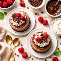 No Bake Chocolate Cheesecakes for Two
