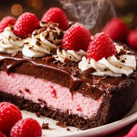 No Bake Chocolate Raspberry Cream Pie