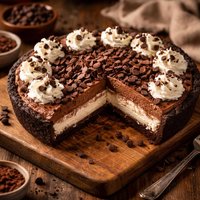 No Bake Chocolate Two Cheese Pie