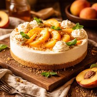 No Bake Peach Cheesecake