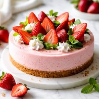 No Bake Strawberry Cheesecake