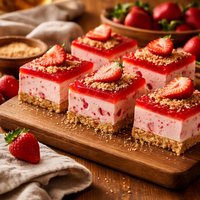 No Bake Strawberry Squares