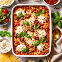No Boil Cheesy Lasagna Vegetarian with Optional Meat Sauce