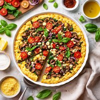 No Crust Cornmeal Polenta Vegetable Pie