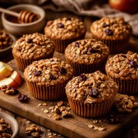 No Flour No Sugar Oat Walnut Fruit Muffins