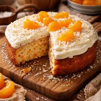 No Fuss Mandarin Orange Cake W Vanilla Coconut Frosting