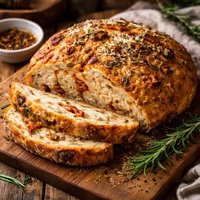 No Knead Rosemary Parmesan Sun Dried Tomato Bread