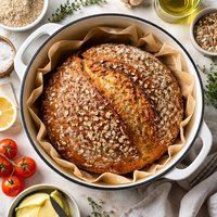 No Knead Whole Wheat Bread