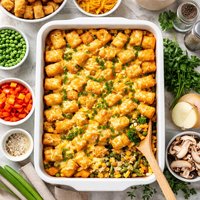 No Meat Tater Tot Casserole Vegetarian