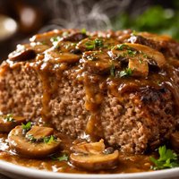 No Tomato Meatloaf and Mushroom Gravy