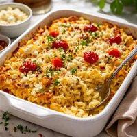 Noodle Feta and Muenster Cheese Bake