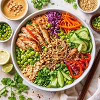 Noodle Salad with Spicy Peanut Butter Dressing