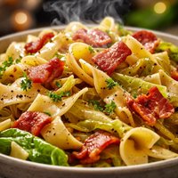 Noodles Mit Cabbage Und Bacon