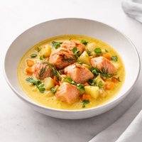 Nordic Salmon Chowder with Saffron