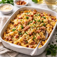 North Croatian Ham and Pasta Casserole Krpice Sa Sunkom