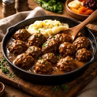 Norwegian Meatballs in Brown Gravy