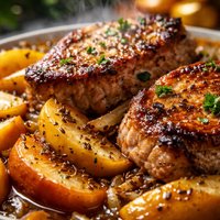 Norwegian Pork Chops with Caraway Apples