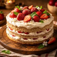Norwegian Strawberries and Cream Cake Blotkake