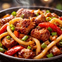 Not So Sweet Sour Pork with Udon Noodles Clean Eating