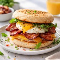 Nothing Fancy Egg and Bacon Muffin Sandwhich