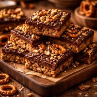Nutty Chocolate Pretzel Bars