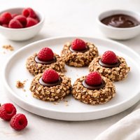 Nutty Chocolate Raspberry Thumbprint Cookies