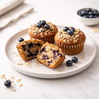 Oat Bran Blueberry Muffins with Spelt Vegan