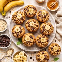Oatmeal Banana Chocolate Chip Muffins